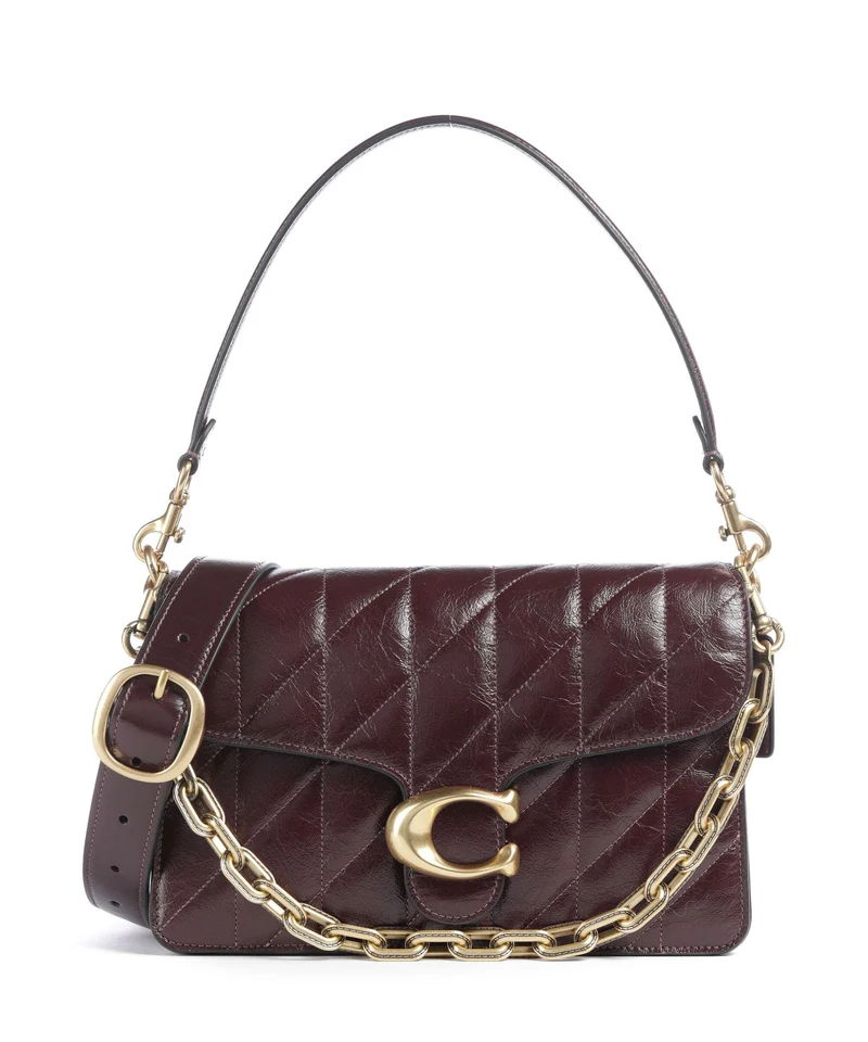Coach Tabby Quilted Glazed Borsa a spalla black currant