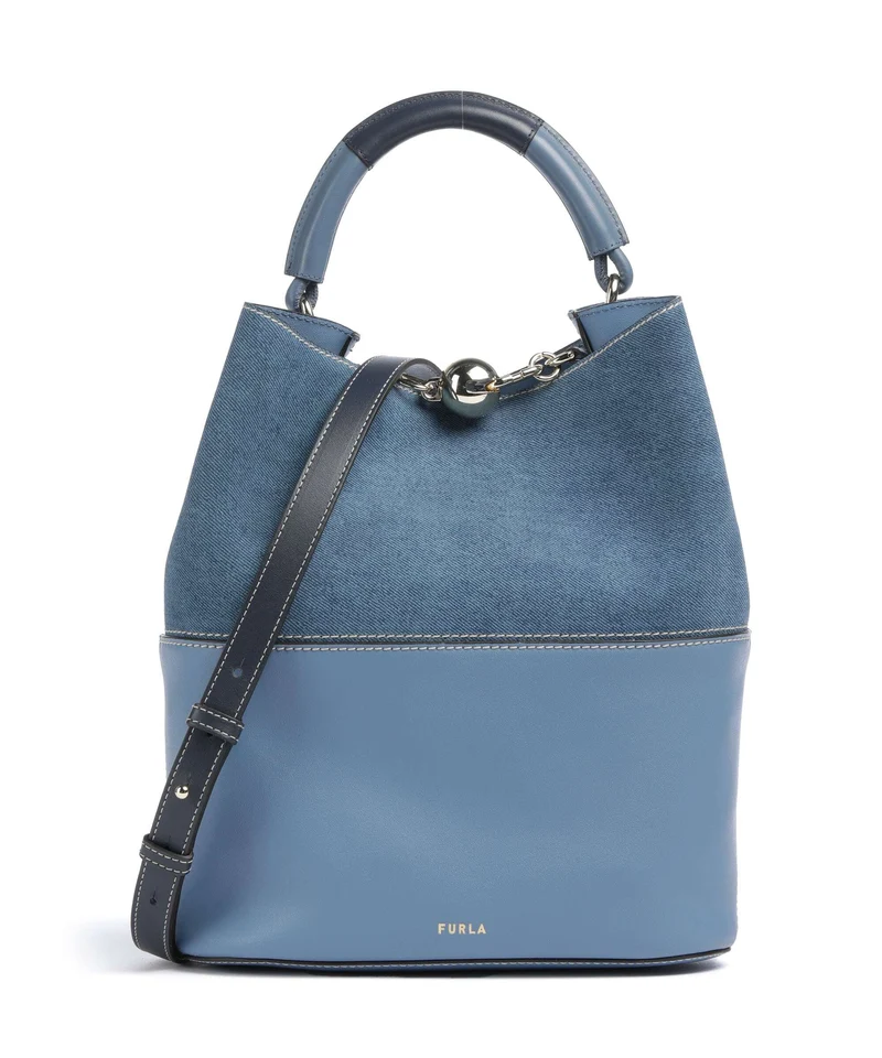 Furla Sfera S Borsa a secchiello denim