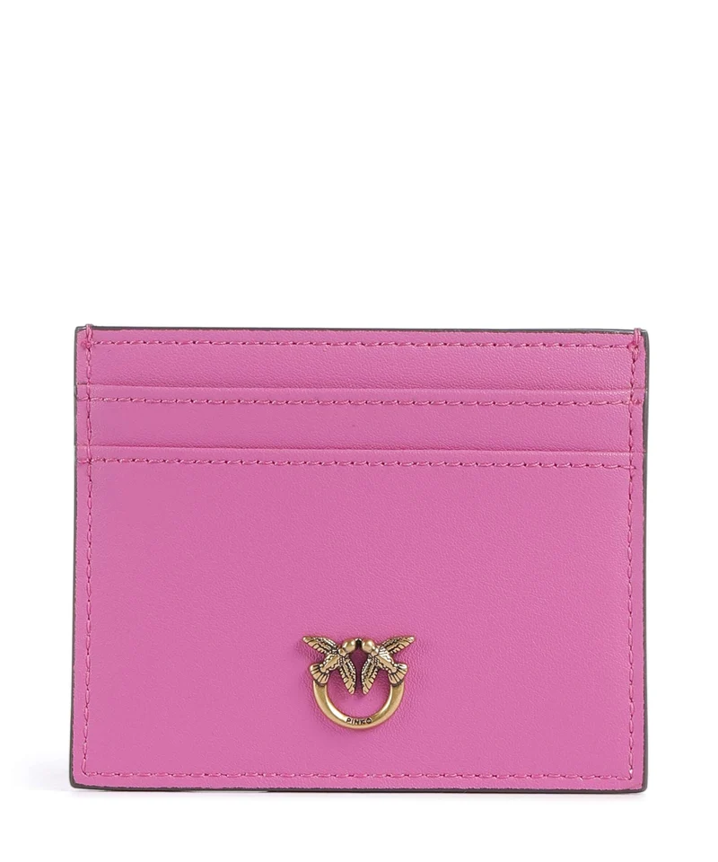 Pinko Porta carte di credito rosa flogo/antique gold