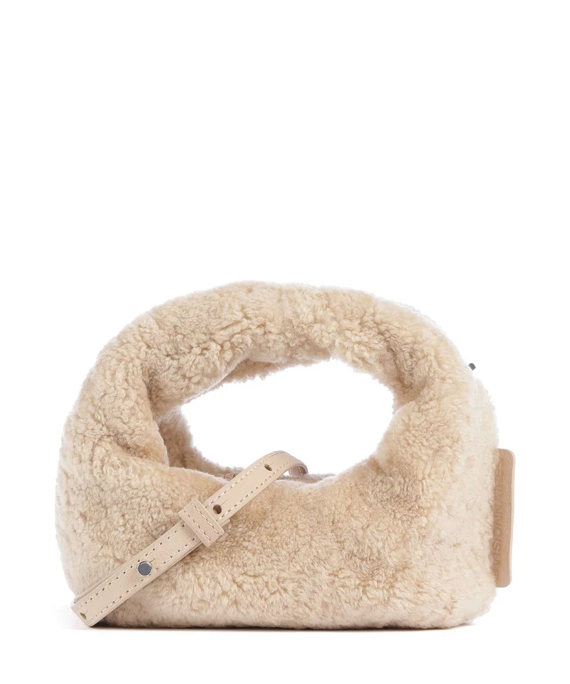 Les Visionnaires Greta Teddy Micro Borsa a tracolla milky beige