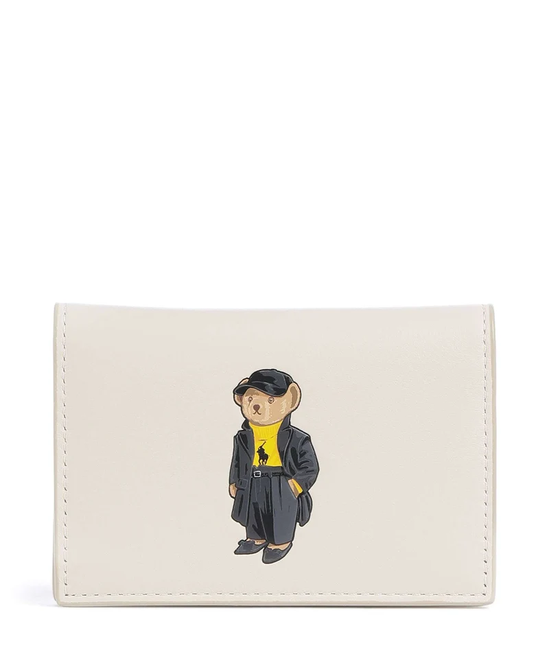 Polo Ralph Lauren Bear Holiday Porta carte di credito ivory