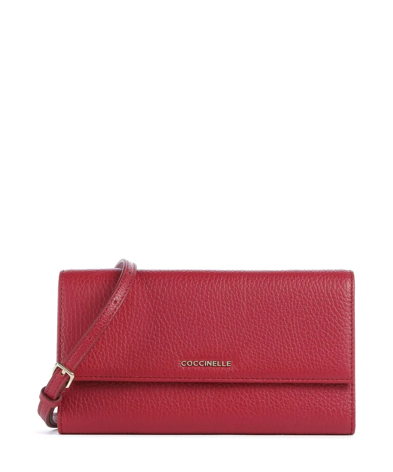 Coccinelle Metallic Soft Portafoglio sangria