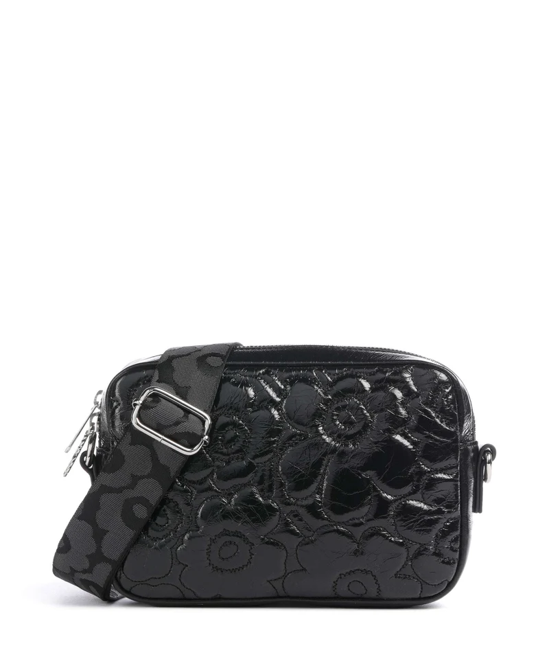 Marimekko Gratha Soft Unikko Borsa a tracolla shiny black