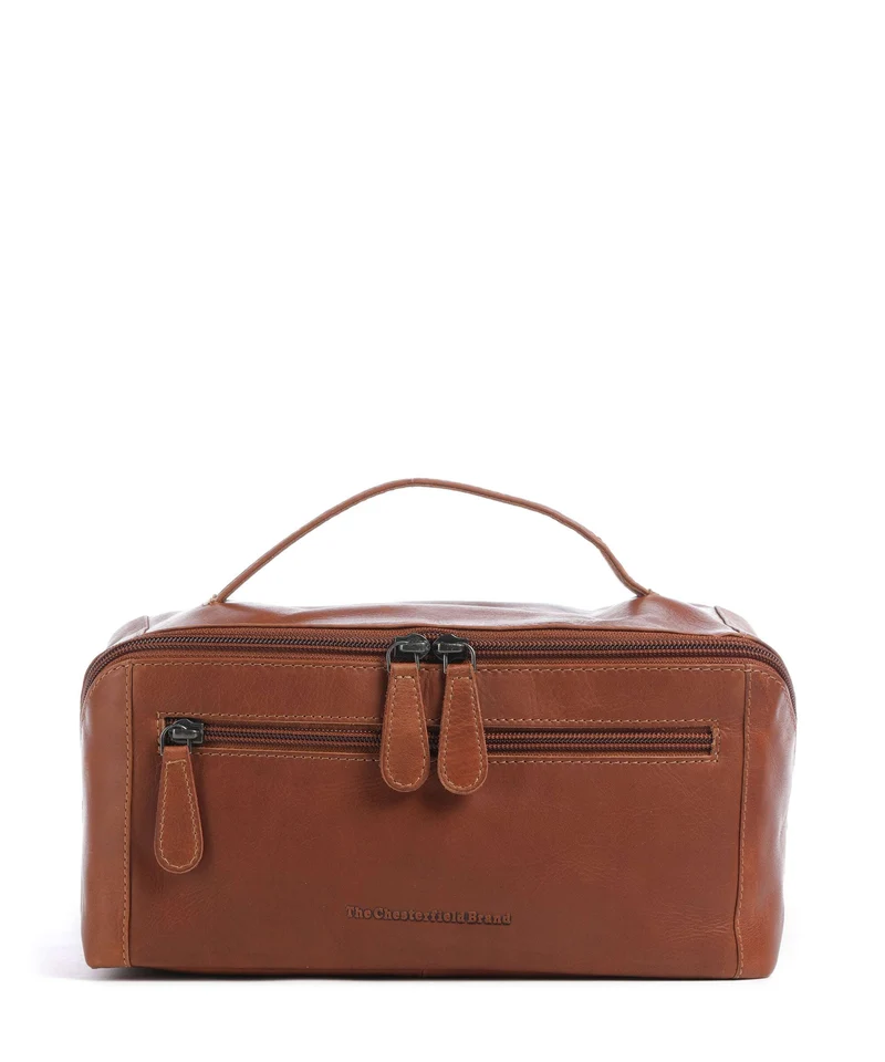 The Chesterfield Brand Wax Pull Up Cow Elmia Borsa da toilette cognac