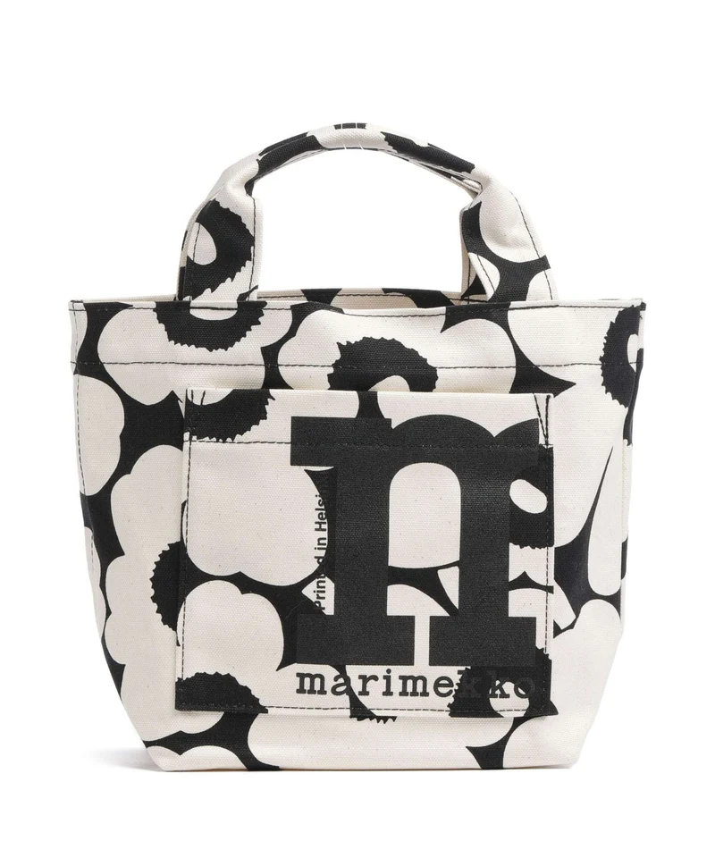 Marimekko Mono Unikko Mini Borsa a mano cotton/black