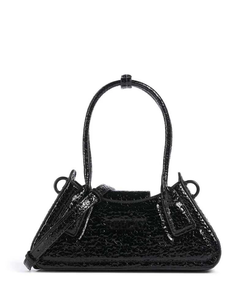 Replay Borsa a spalla shiny black