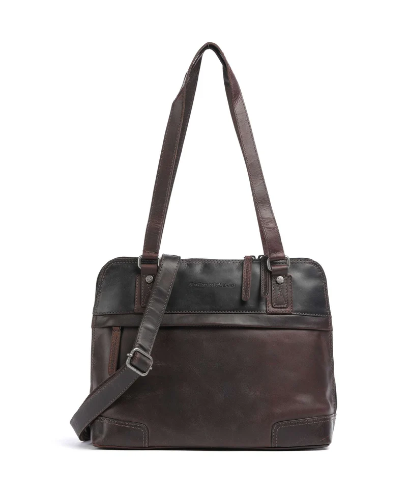 The Chesterfield Brand Wax Pull Up Cow Belgrado Borsa a spalla brown