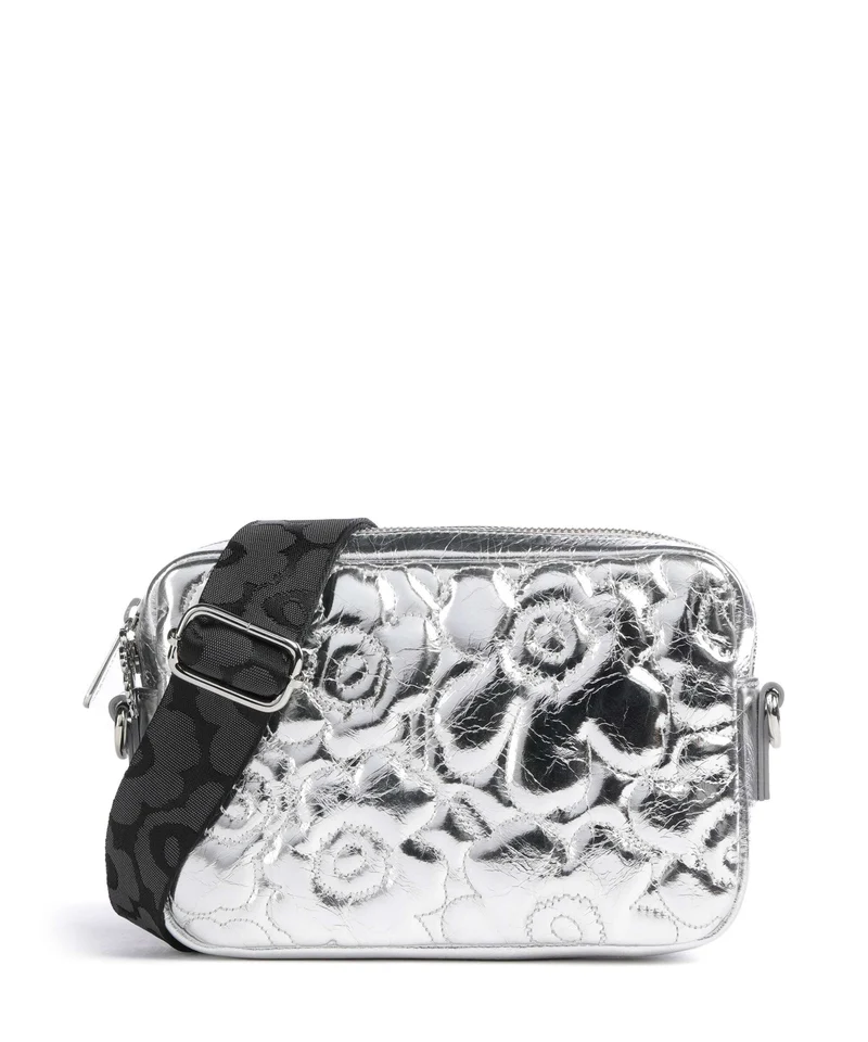 Marimekko Gratha Soft Unikko Borsa a tracolla silver