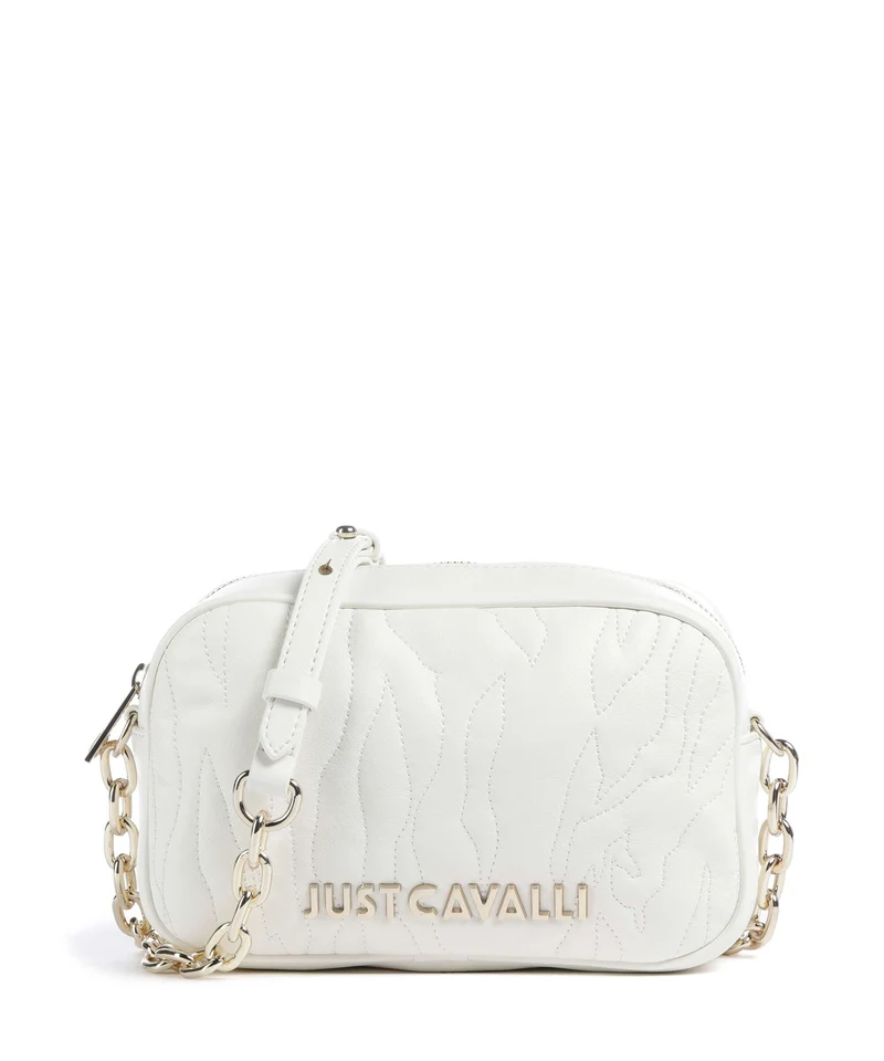 Just Cavalli Quilted Zebra Borsa a tracolla white