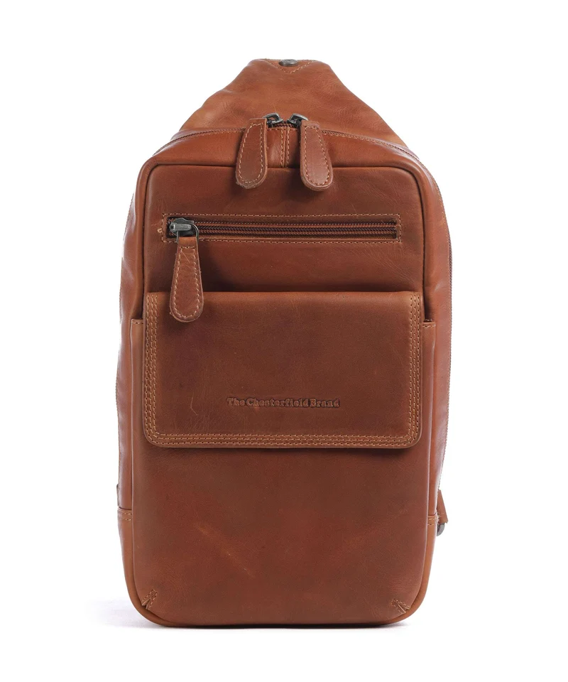 The Chesterfield Brand Wax Pull Up Cow Turelle Borsa sling cognac
