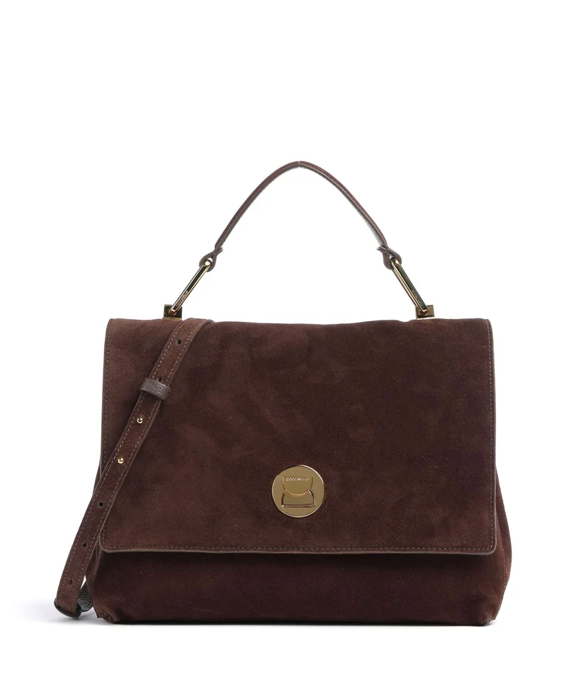 Coccinelle Liya Suede Borsa a mano brunette
