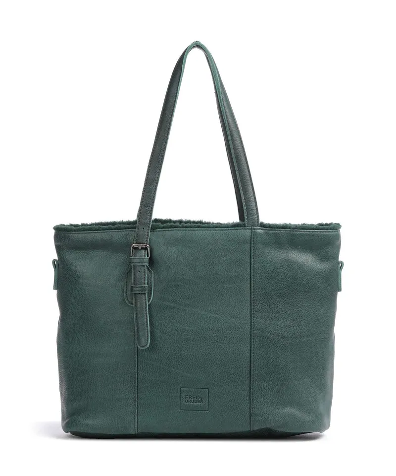 FredsBruder Inside Out Borsa shopper petrol green