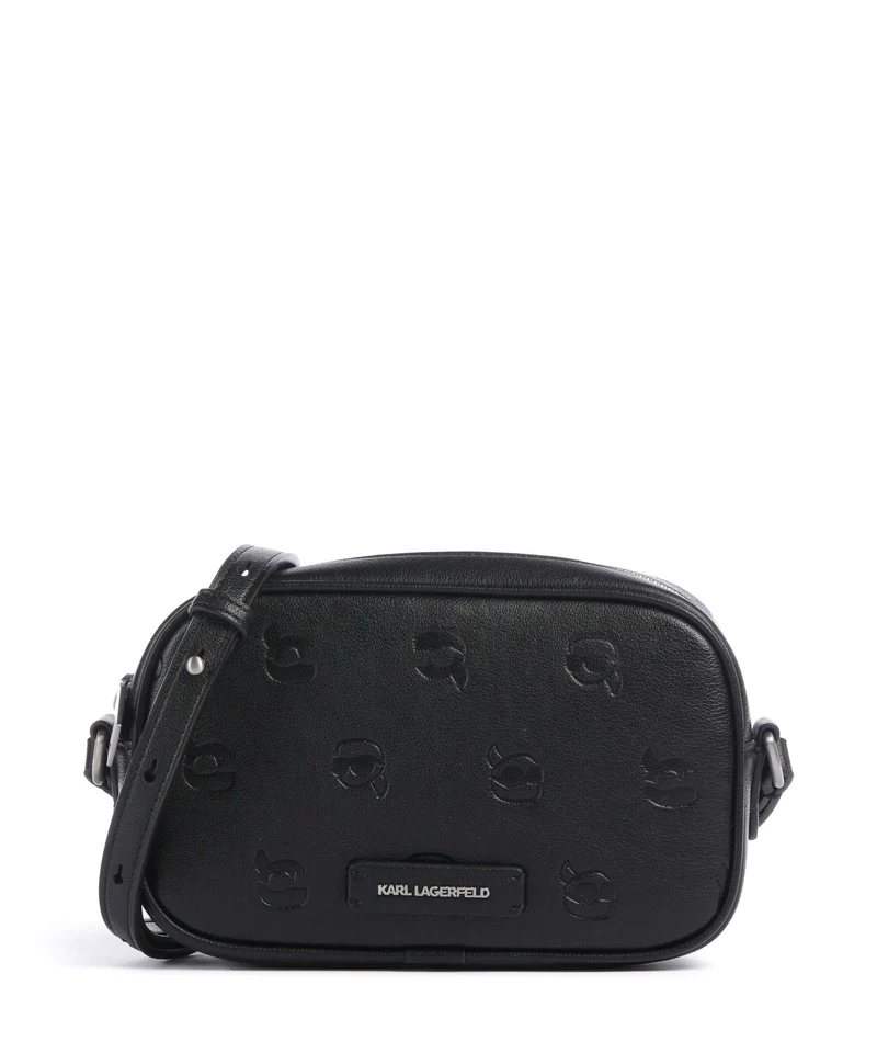 Karl Lagerfeld K/Ikon Monogram Borsa a tracolla tonal black