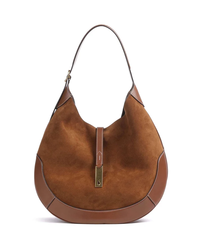 Polo Ralph Lauren ID Collection Medium Borsa hobo cinnamon/cuoio