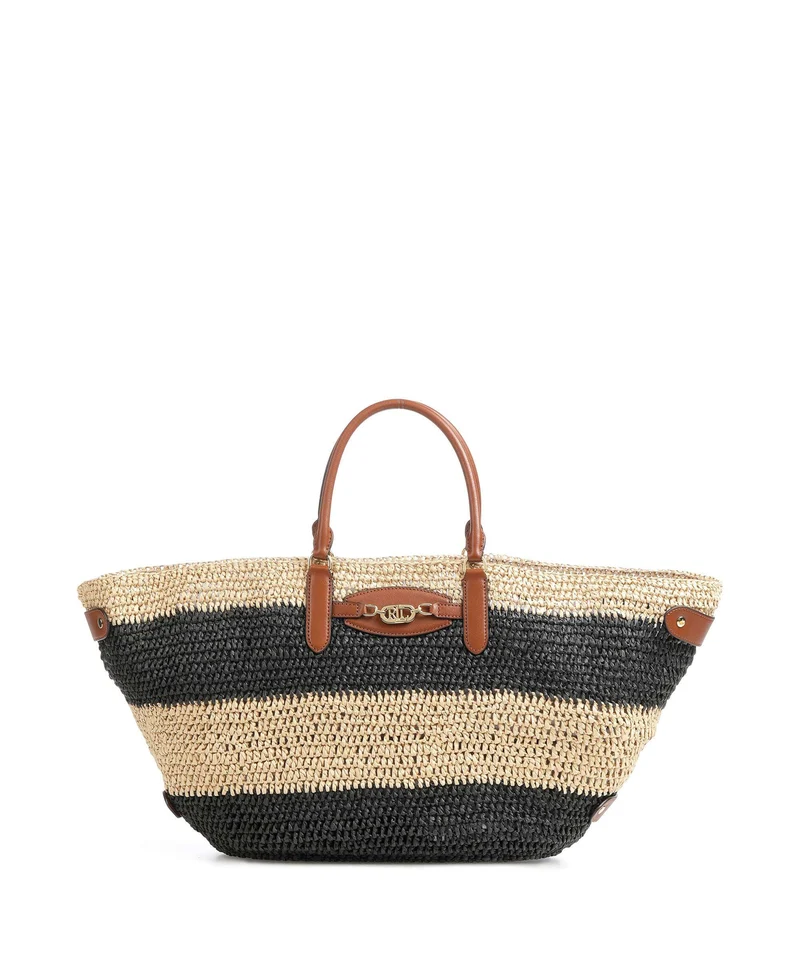 Lauren Ralph Lauren Daphney 40 Straw Borsa a mano natural/black/lauren tan