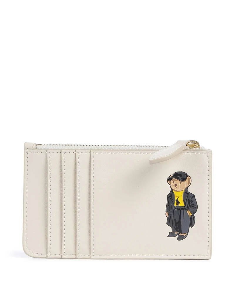 Polo Ralph Lauren Bear Holiday Porta carte di credito ivory