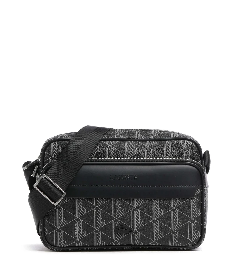 Lacoste The Blend Borsa a tracolla monogram noir/gris