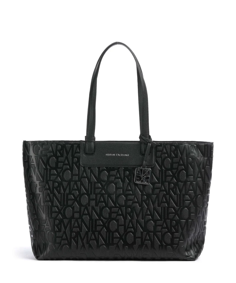 Armani Exchange Liz Monogram L Borsa shopper black