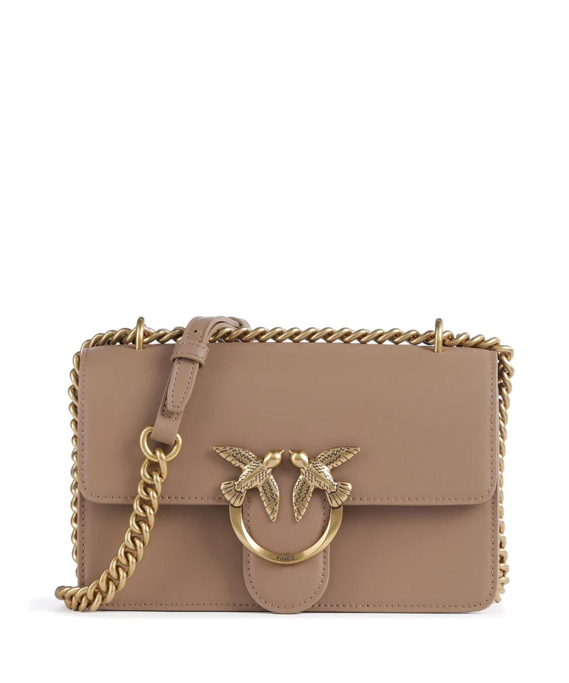 Pinko Love One Mini Borsa a spalla biscotto zenzero