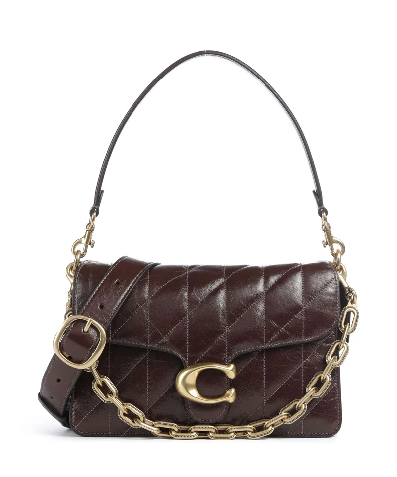 Coach Tabby Quilted Glazed Borsa a spalla maple
