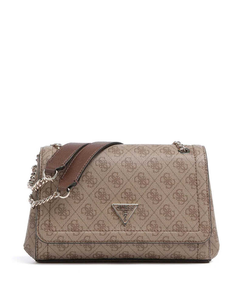Guess Noelle Borsa a spalla latte logo/brown