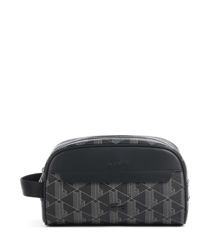 Lacoste The Blend Borsa da toilette monogram noir/gris