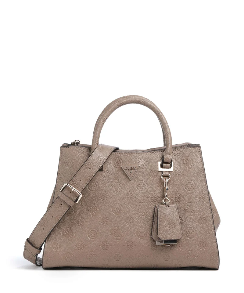 Guess Cresidia Borsa a mano dark taupe logo