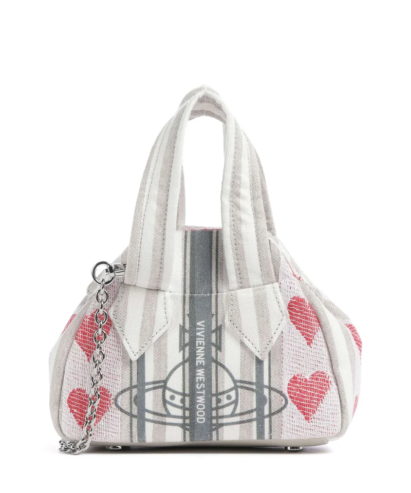 Vivienne Westwood Archive Linen Heart Stripes Mini Borsa a tracolla multicolour