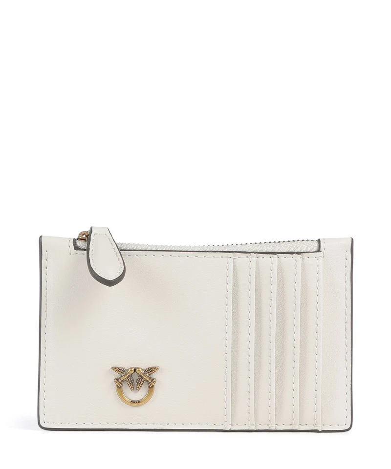 Pinko Airone Porta carte di credito bianco seta/antique gold