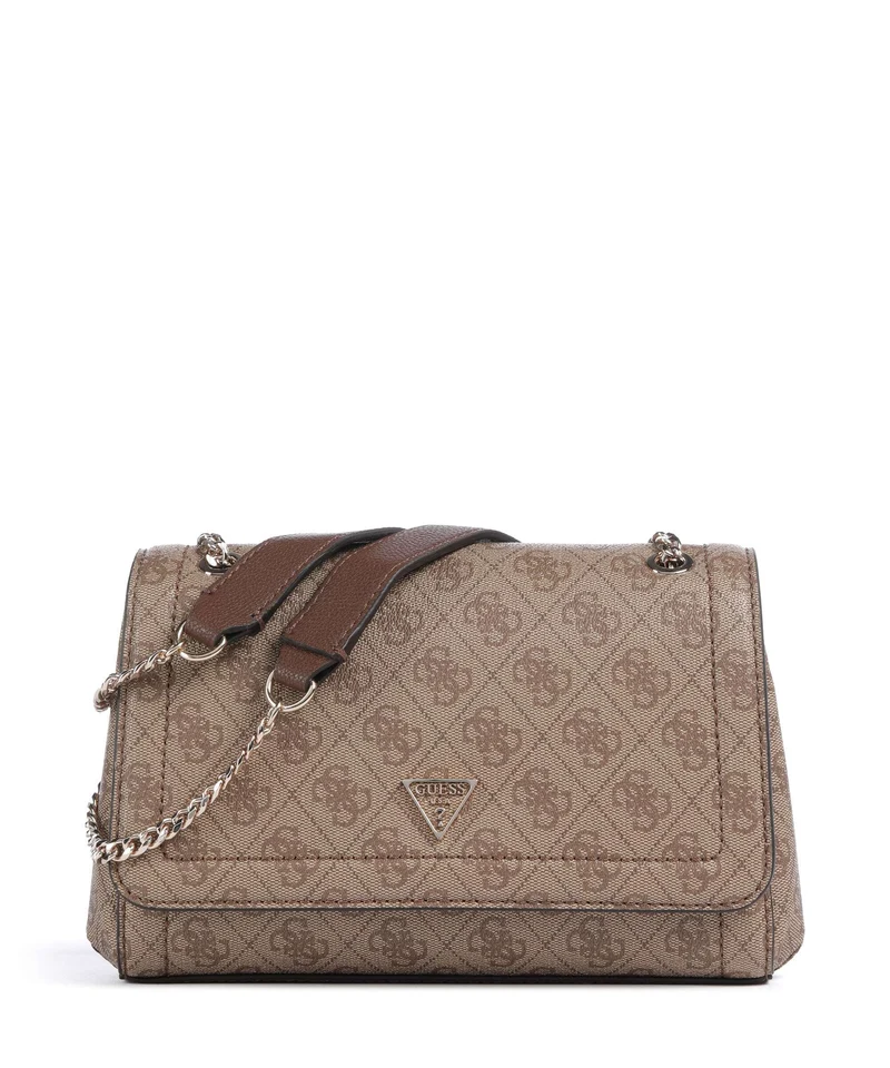 Guess Noelle Borsa a spalla latte logo/brown