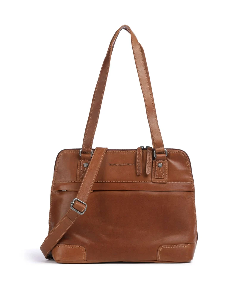 The Chesterfield Brand Wax Pull Up Cow Belgrado Borsa a spalla cognac