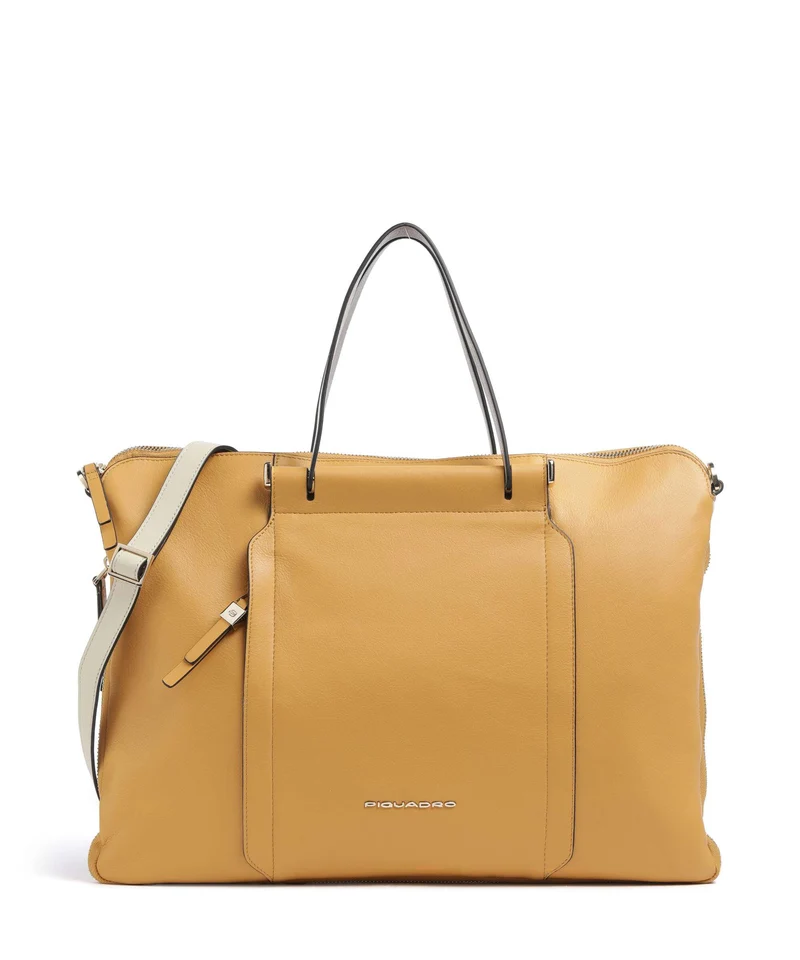 Piquadro Circle Cartella yellow/beige