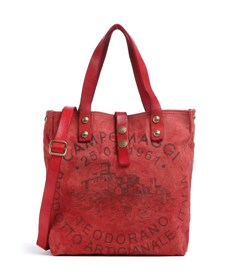 Campomaggi Borsa a mano beige/rosso/moro