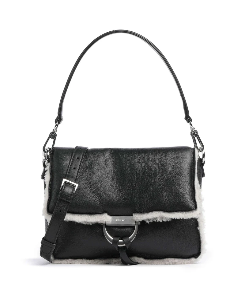 Abro Shearling Temi Borsa a spalla black/white